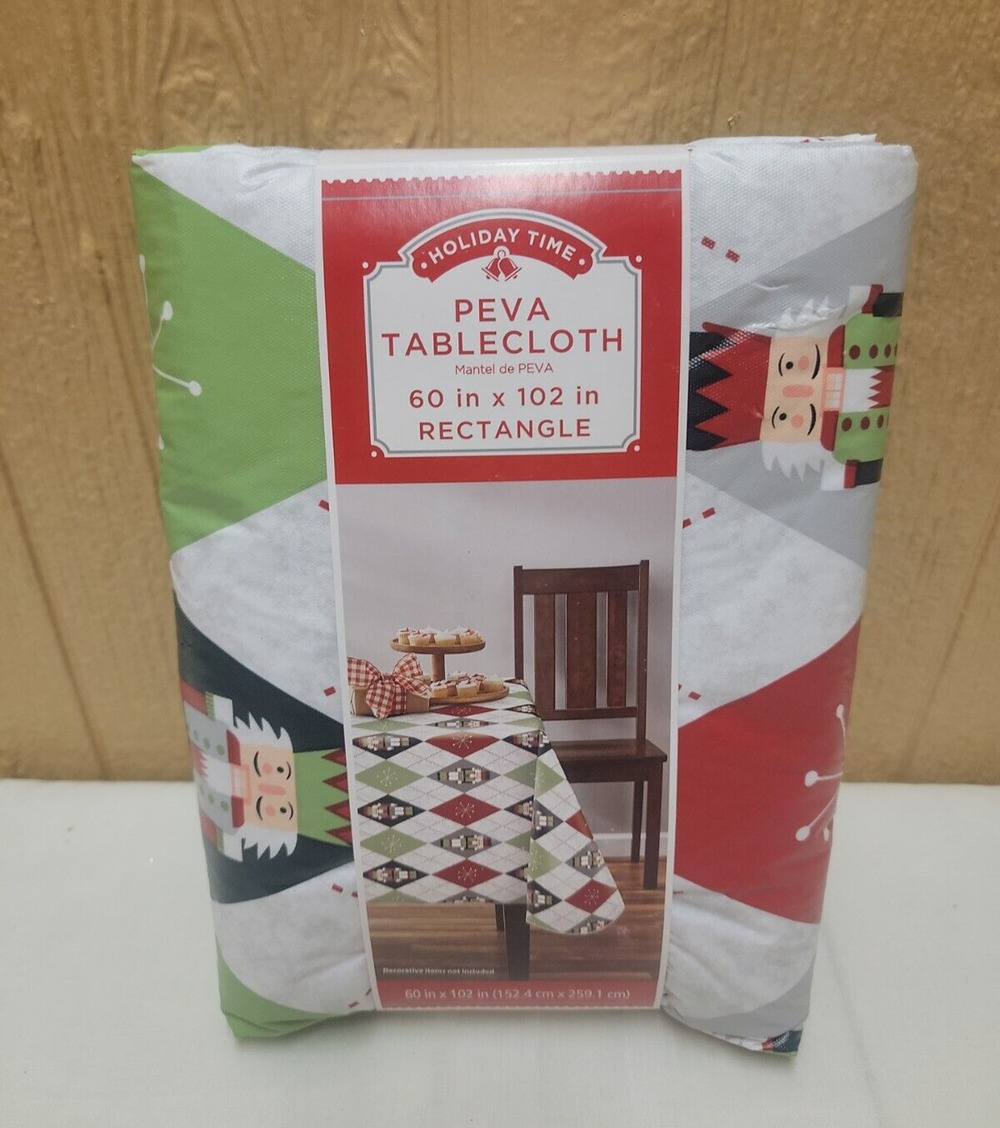 Holiday Time Christmas Nutcracker PEVA Tablecloth 60 in X 102 Rectangle